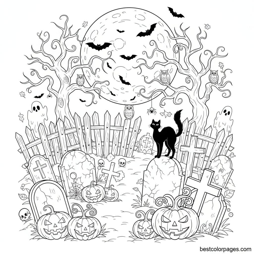 Spooky Graveyard With Halloween Surprises